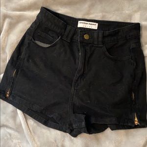 American Apparel High Waist Black Shorts
